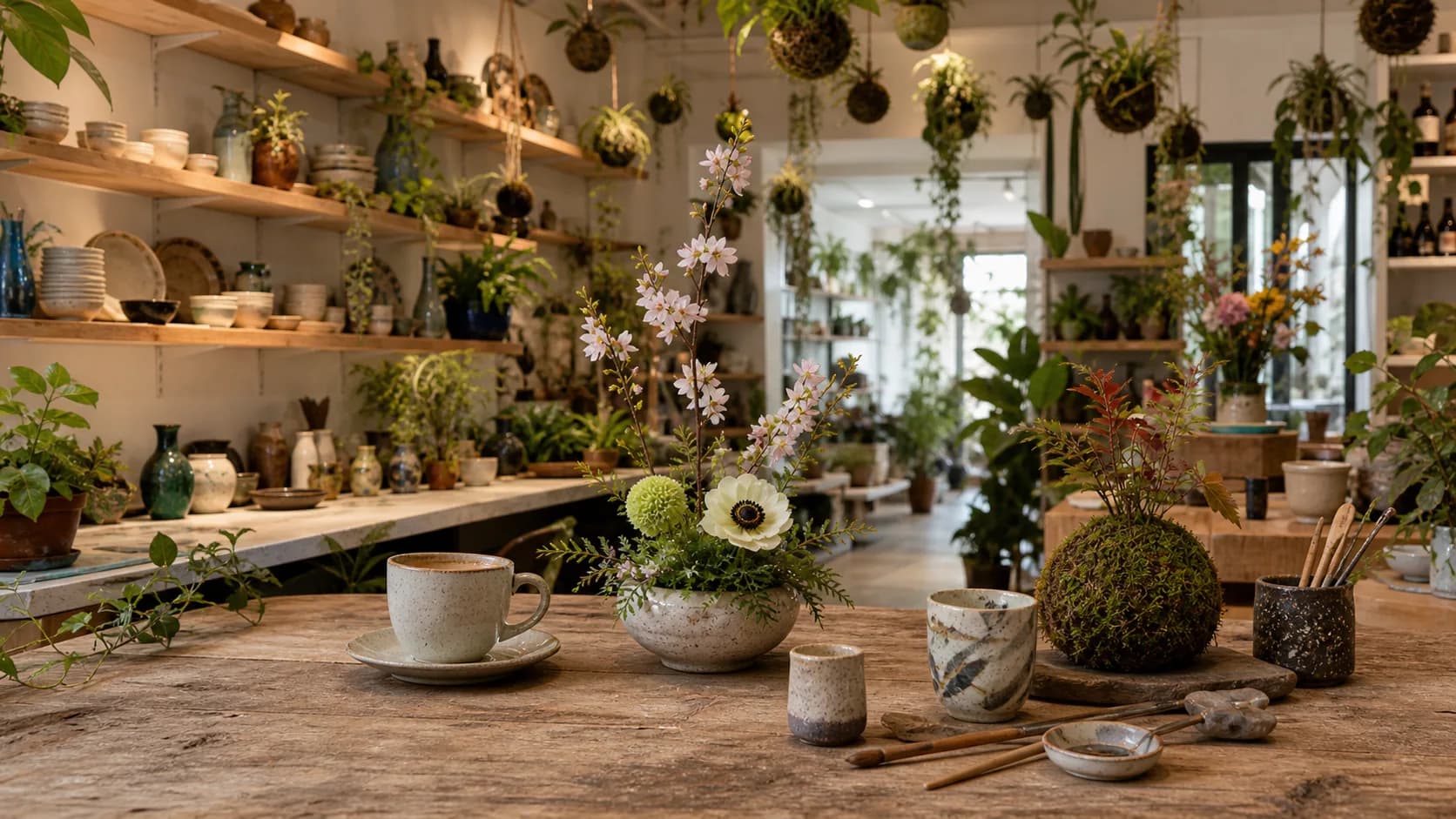Ikebanart à Paris : café, atelier végétal et céramique au même endroit